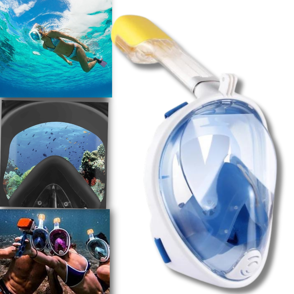 Masque de plongée avec tuba à vue panoramique à 180° - Ozerty