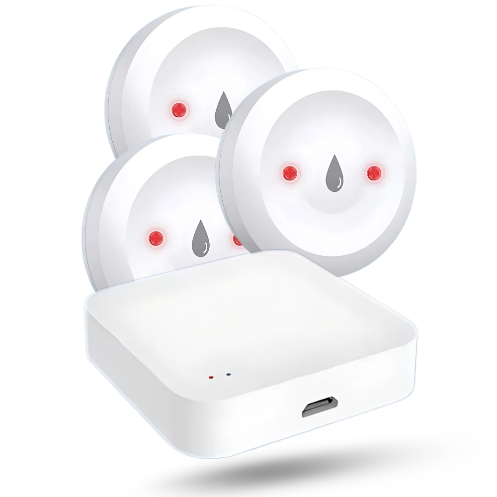 Capteur de fuite d'eau sans fil -3 détecteurs de fuites d'eau avec Hub Wi-fi - Ozerty