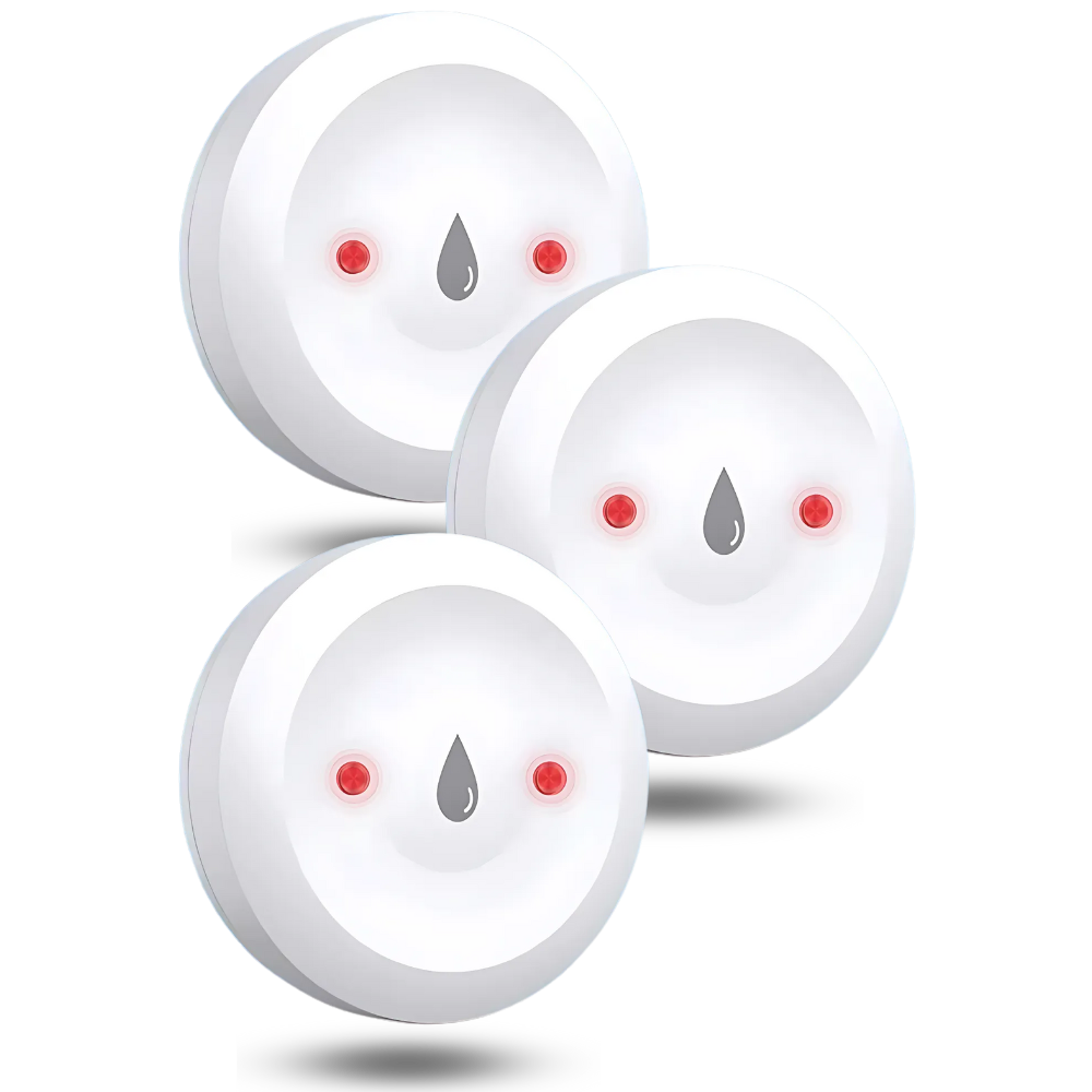 Capteur de fuite d'eau sans fil -Pack de 3 capteurs - Ozerty