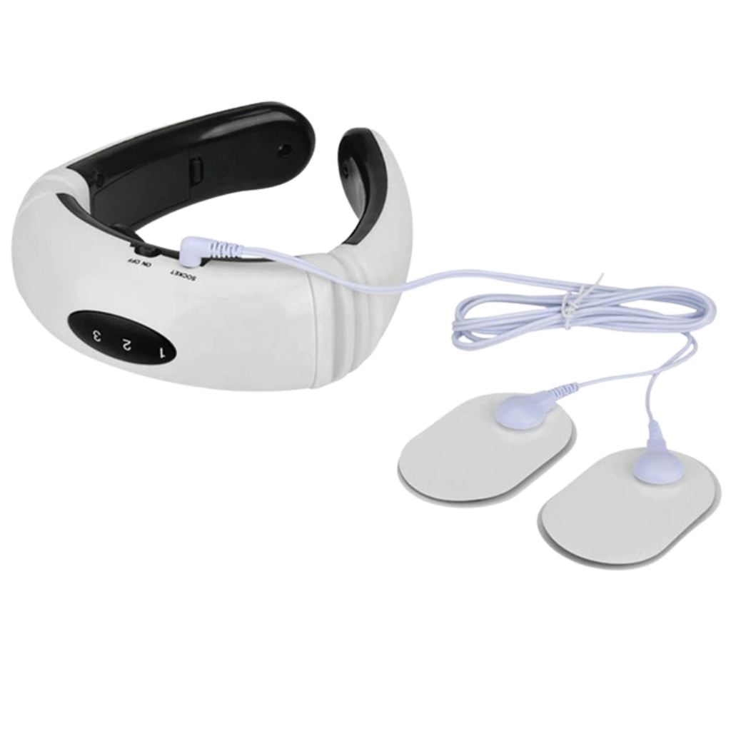 Circular traction cervical massager with infrared heating