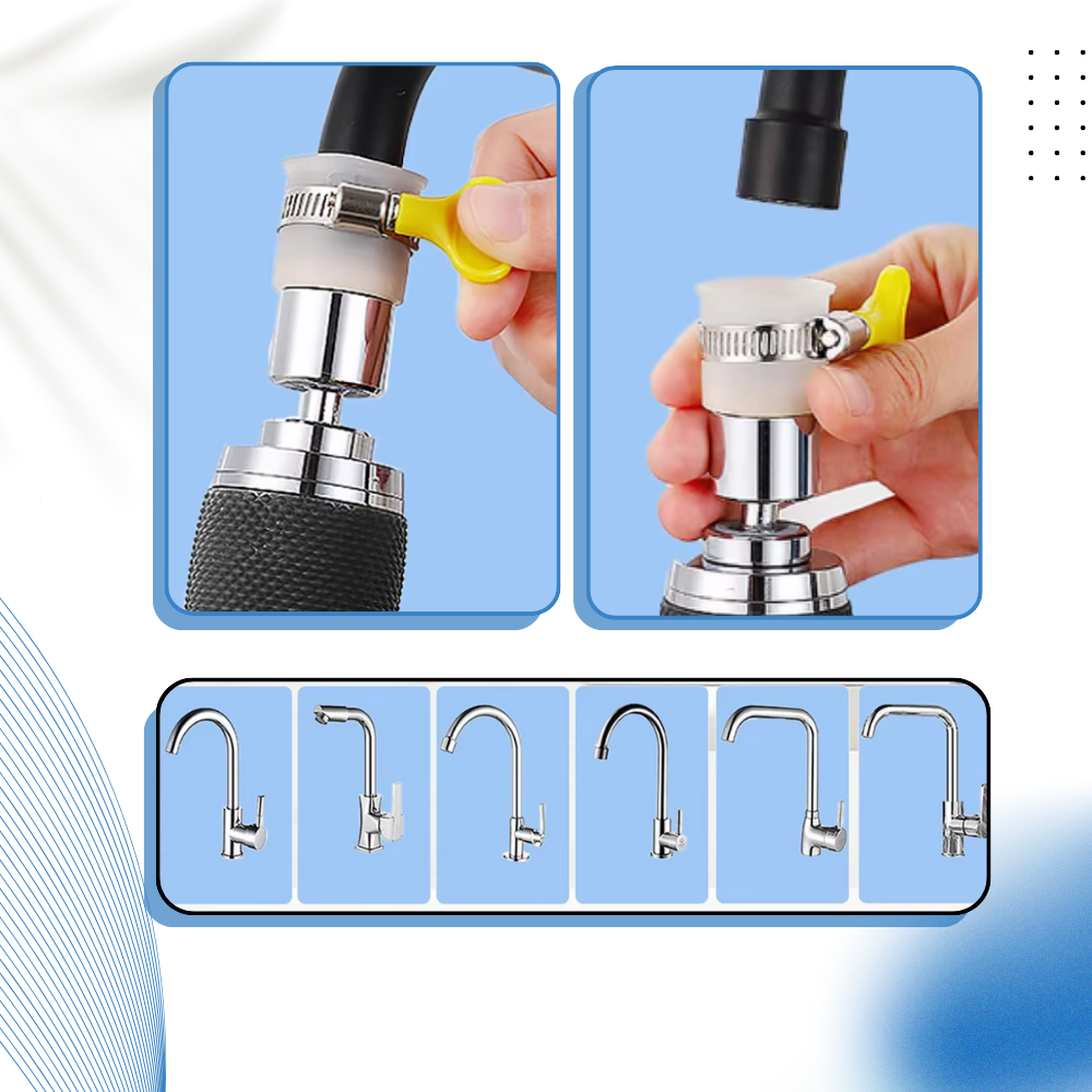 Filtre à eau monté sur robinet 360° à 3 modes - Ozerty