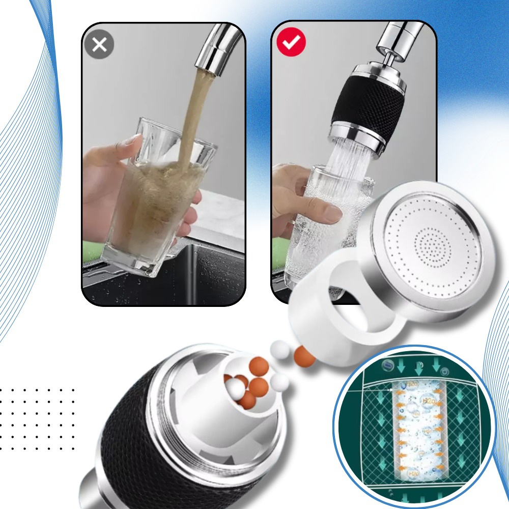 Filtre à eau monté sur robinet 360° à 3 modes - Ozerty