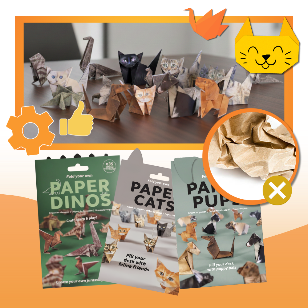 Papier origami 3D d'animaux  - Ozerty