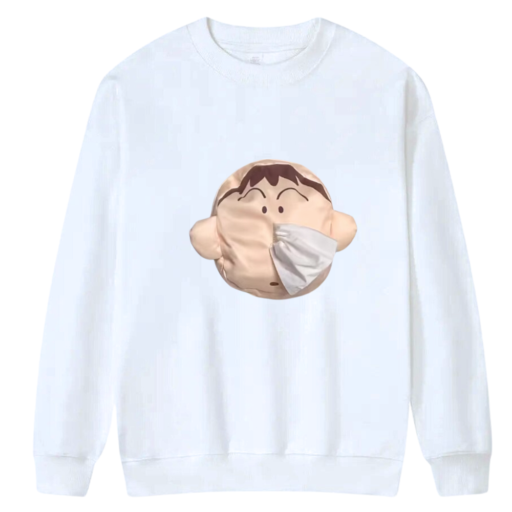 Chemise 3D Shin Chan avec poche intégrée -Sweatshirt Blanc - Ozerty