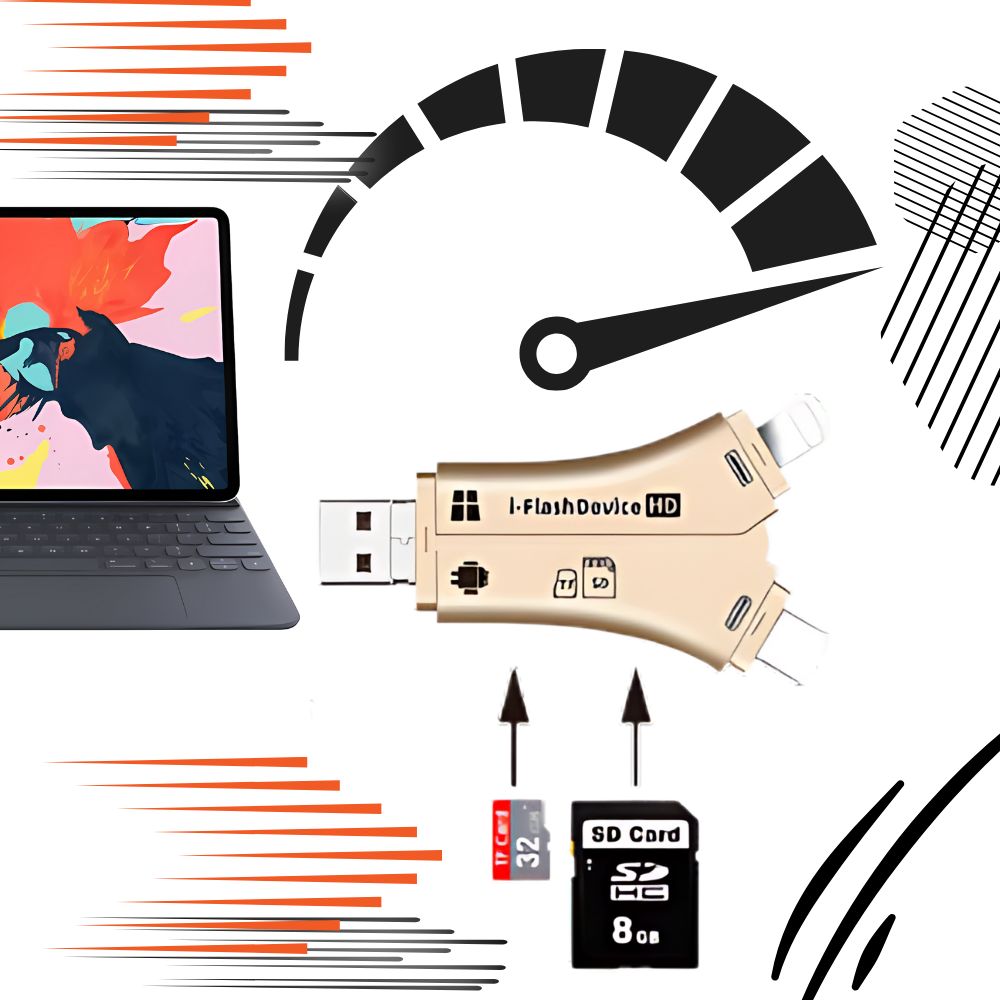 USB 4-en-1 pour téléphones - Ozerty