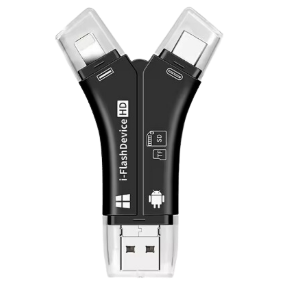 USB 4-en-1 pour téléphones -Noir - Ozerty