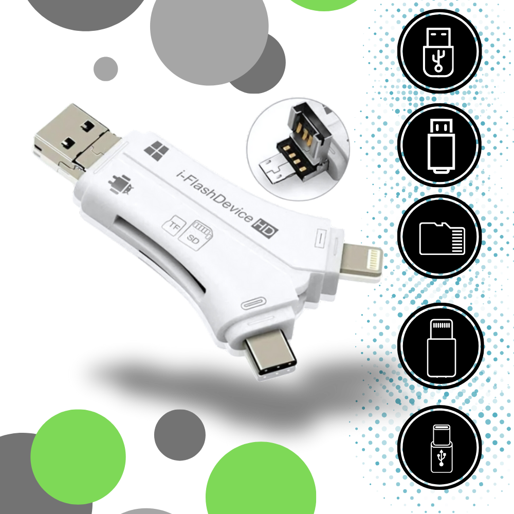 USB 4-en-1 pour téléphones - Ozerty