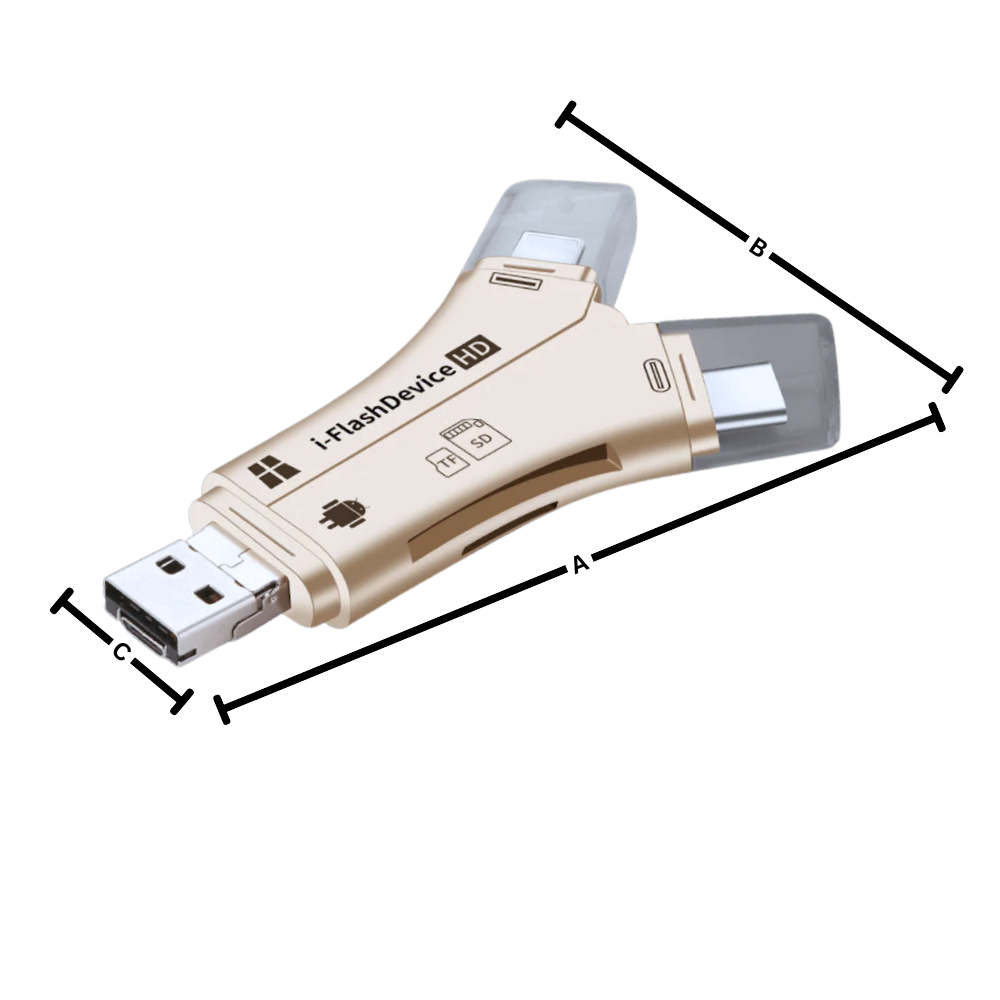 USB 4-en-1 pour téléphones - Ozerty