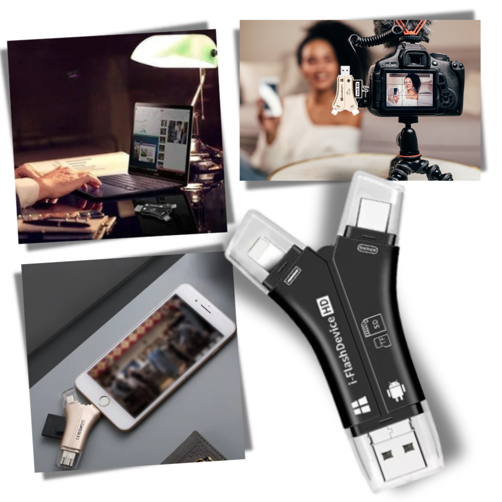 USB 4-en-1 pour téléphones - Ozerty