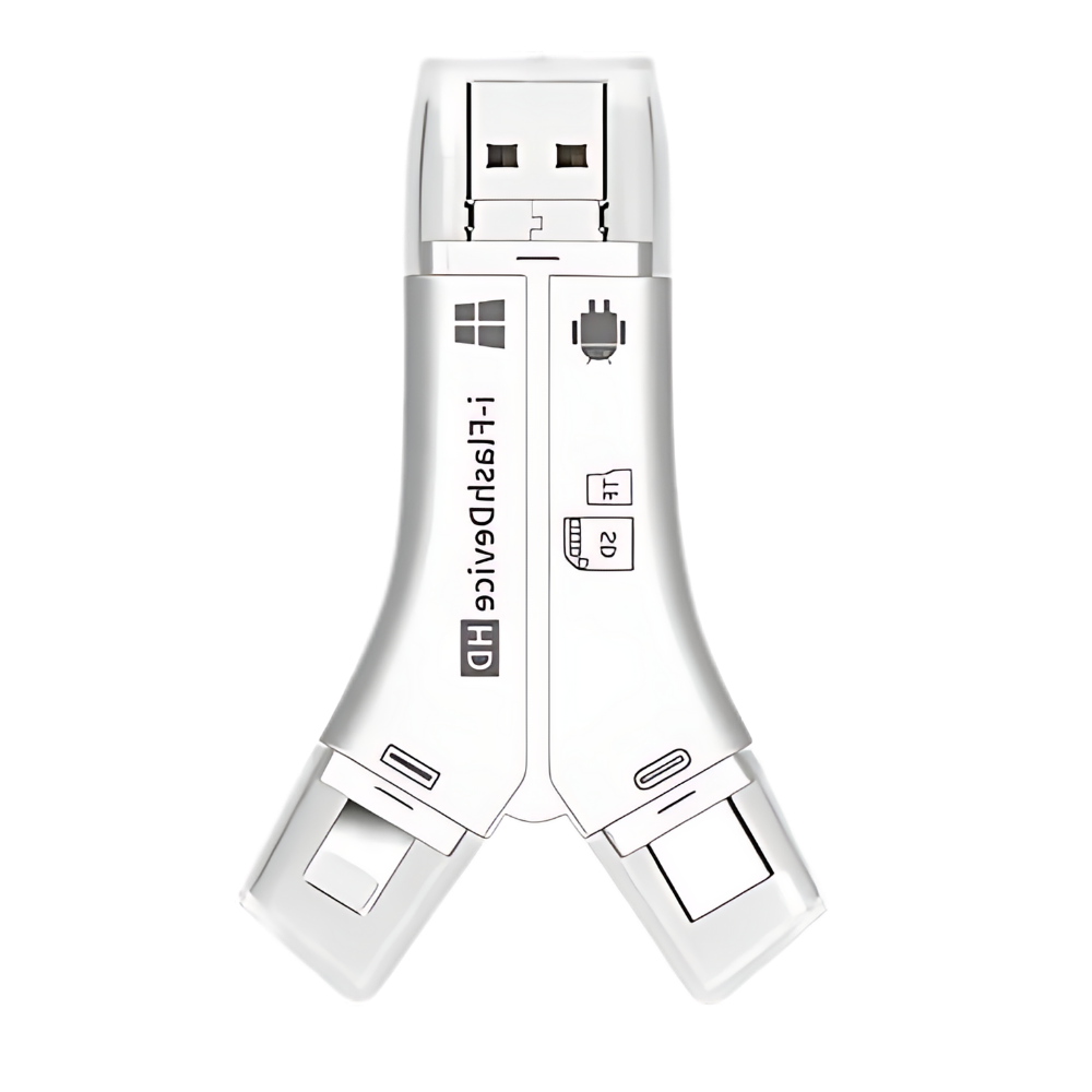 USB 4-en-1 pour téléphones -Blanc - Ozerty