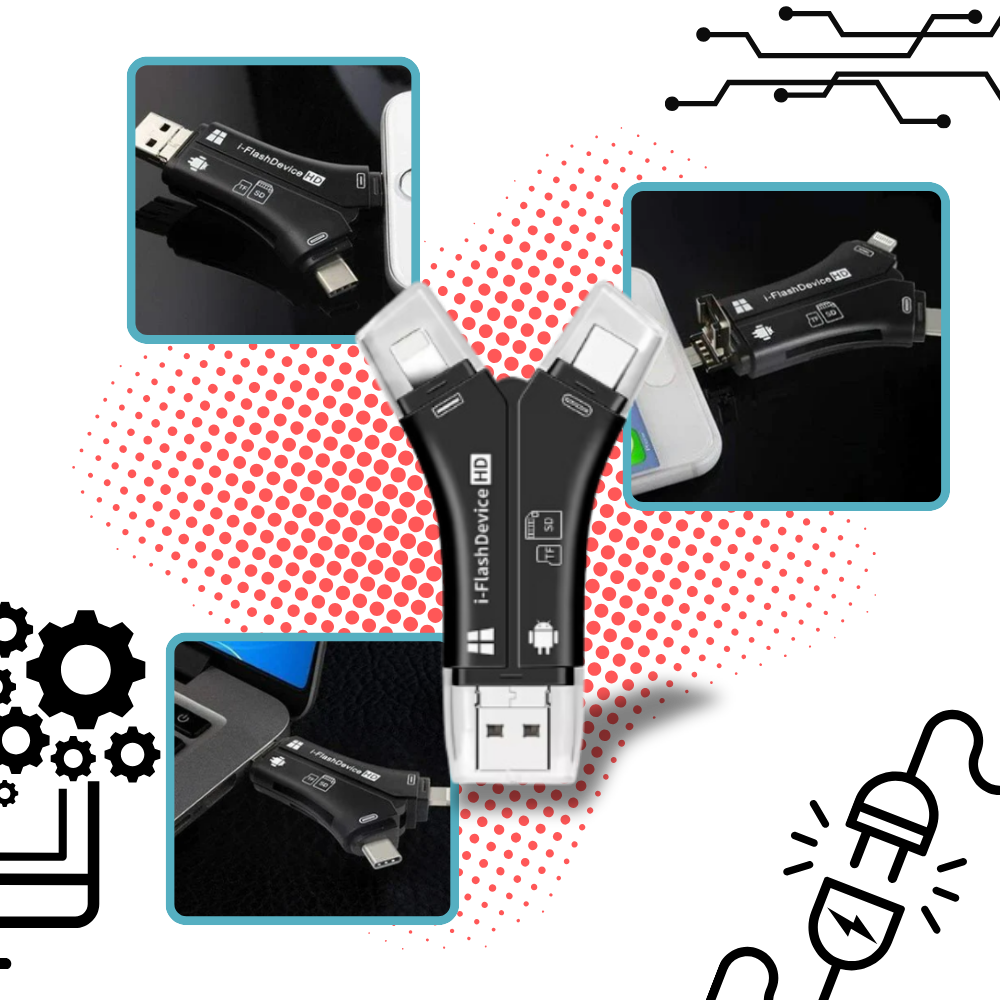 USB 4-en-1 pour téléphones - Ozerty