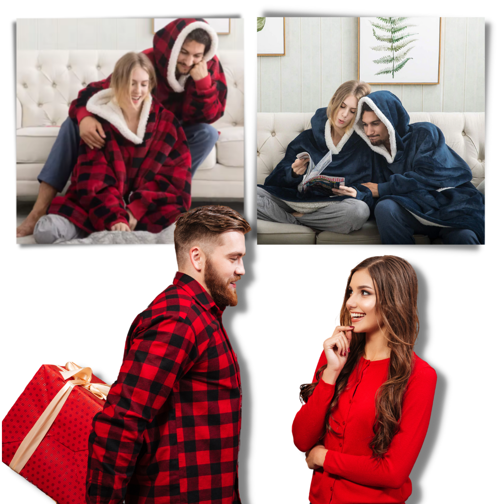 Pull couverture géant à capuche