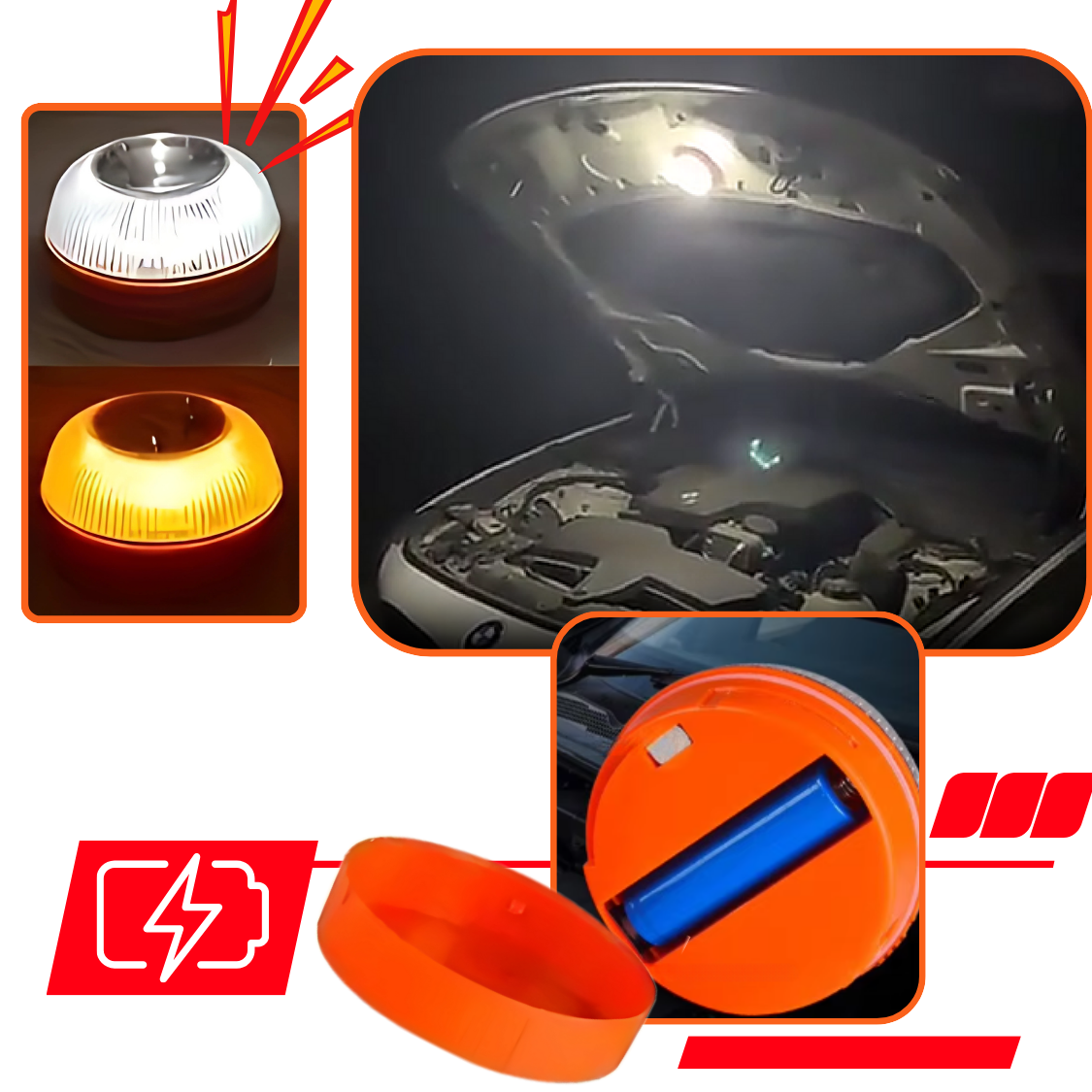 Lampe de secours stroboscopique à LED accréditée pour voiture - Ozerty