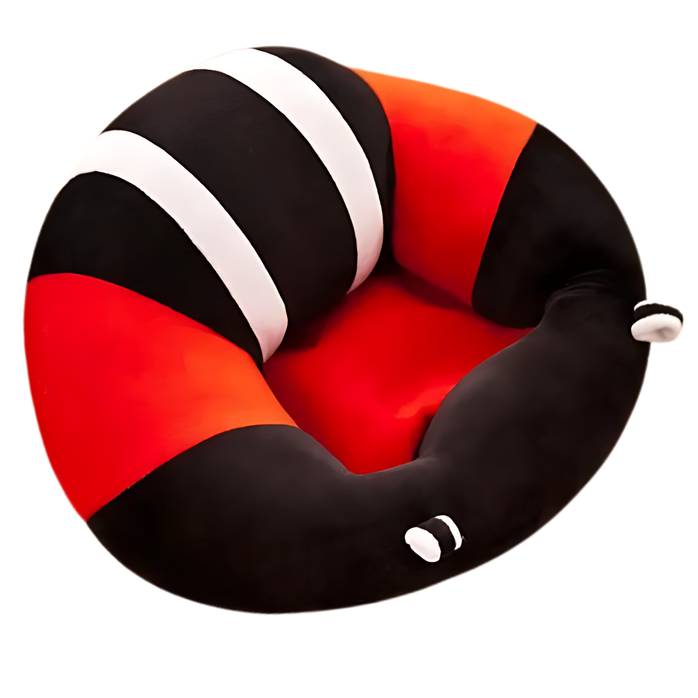 Coussin hygiénique réglable pour bébé
-Rayures noires et rouges - Ozerty