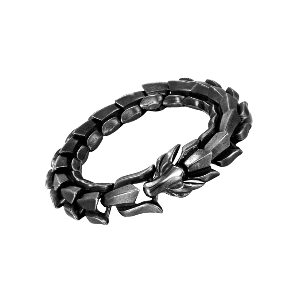Bracelet réglable en forme de dragon de Midgard
 -Gris foncé - Ozerty