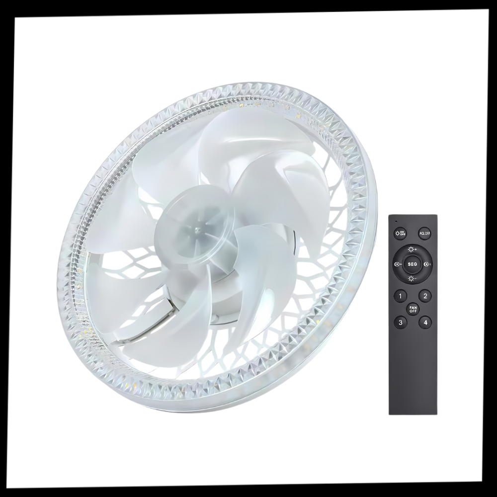 Ventilateur de plafond avec lampe intégrée et télécommande - Ozerty