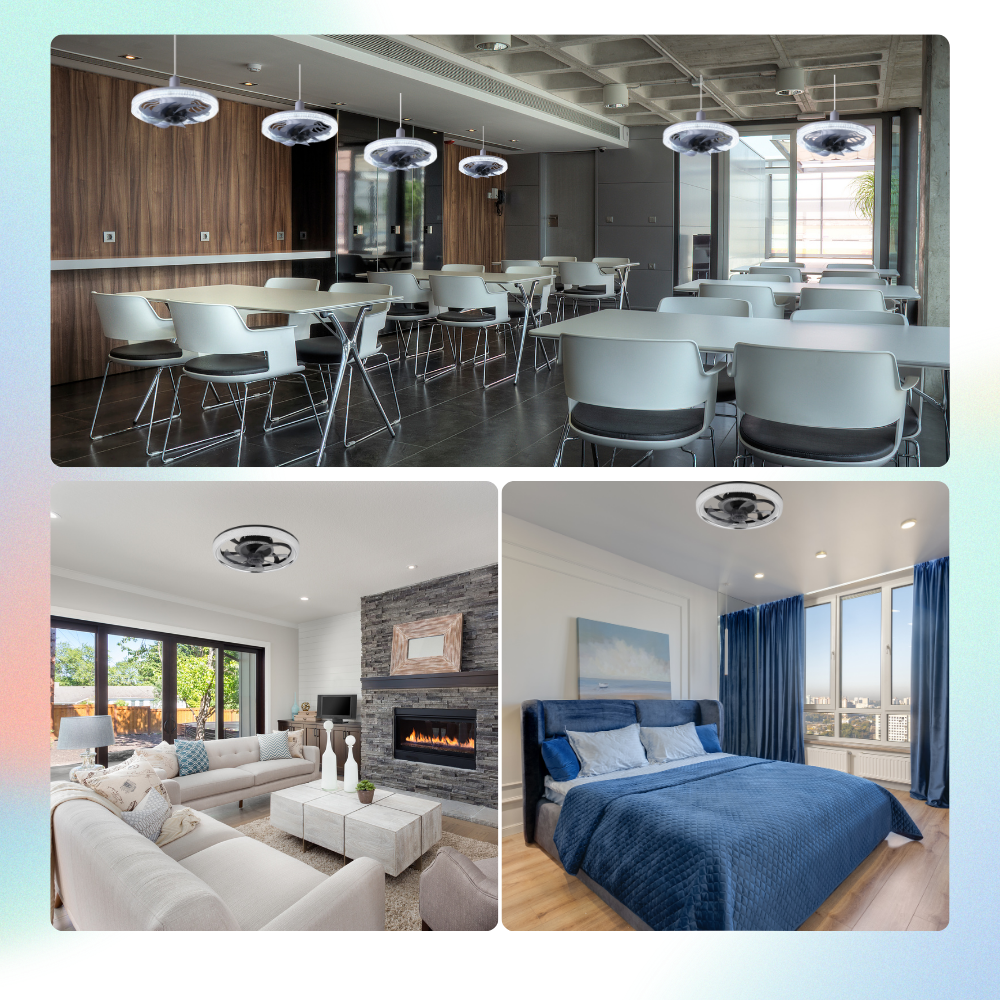 Ventilateur de plafond avec lampe intégrée et télécommande - Ozerty