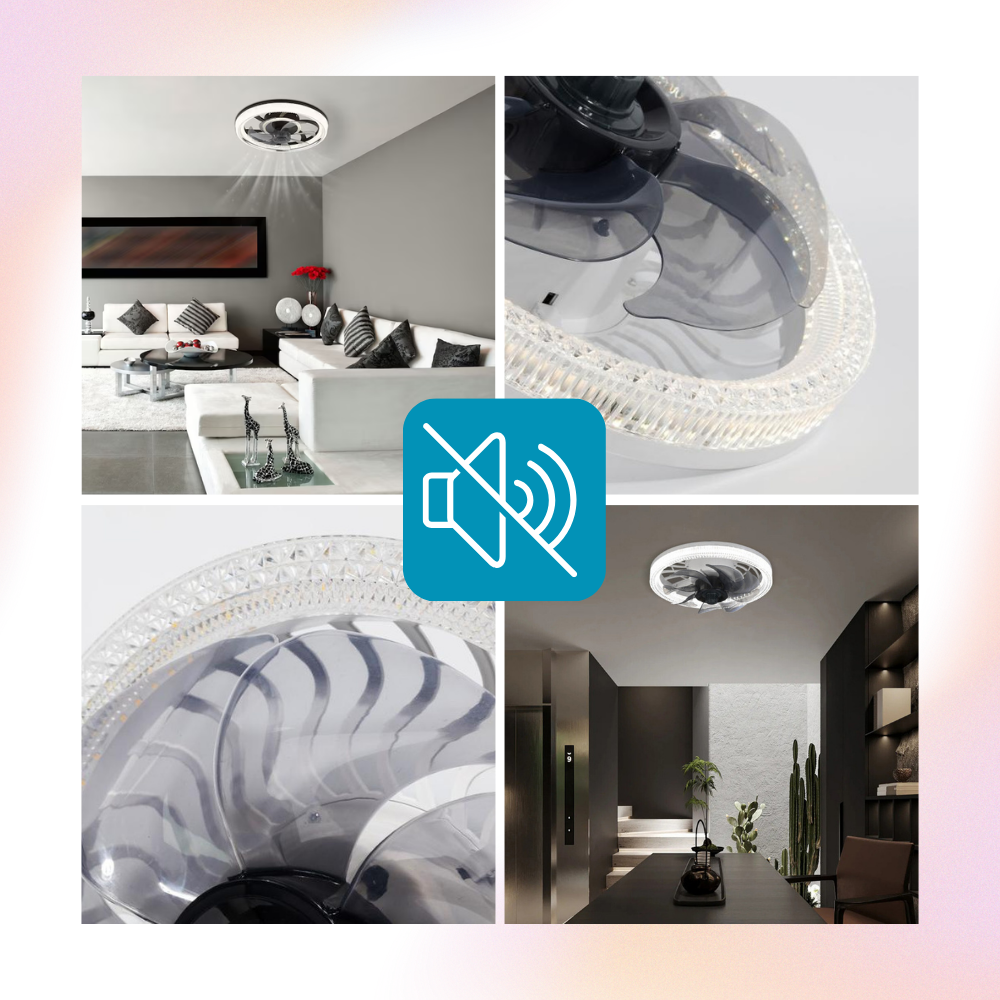 Ventilateur de plafond avec lampe intégrée et télécommande - Ozerty