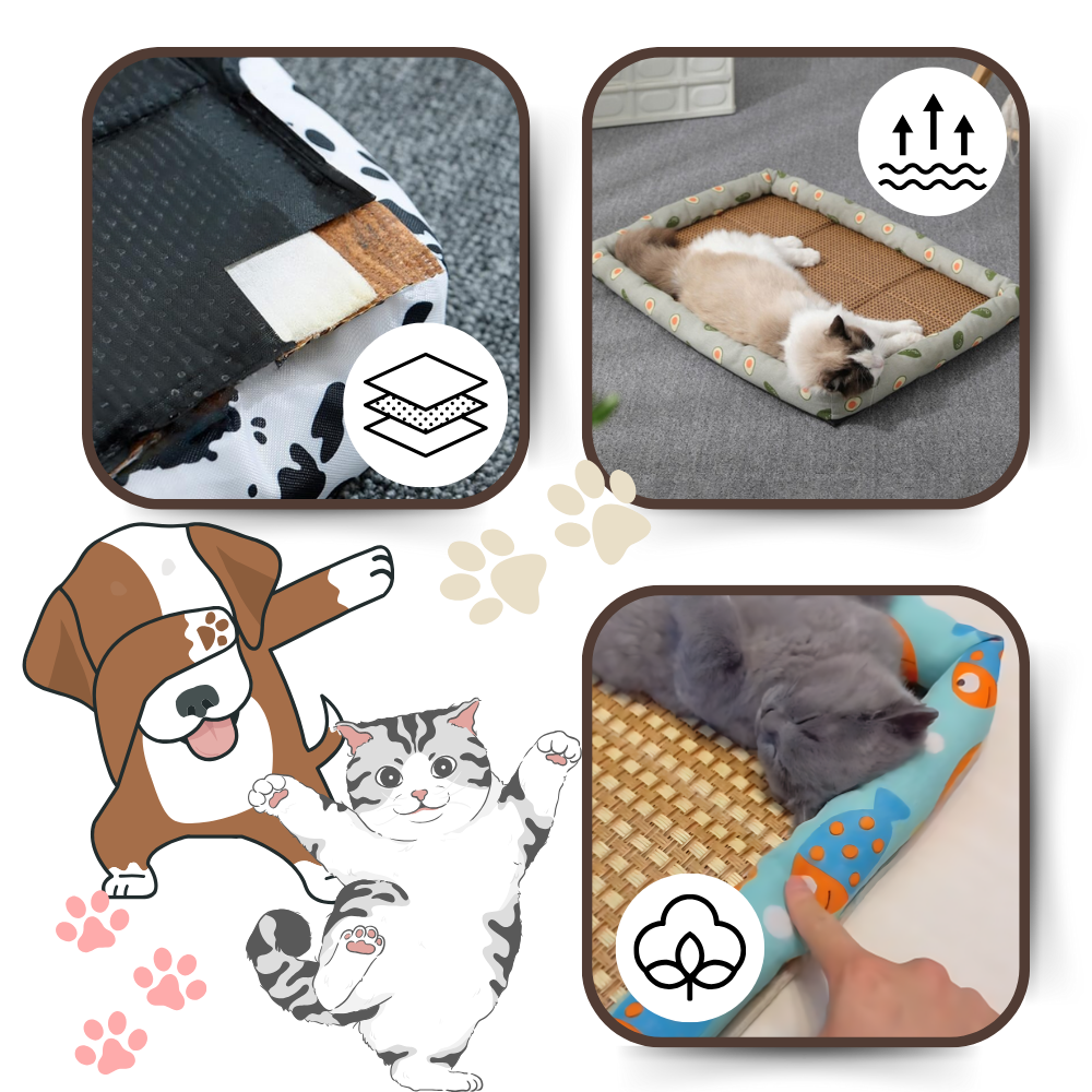 Tapis anti-dérapant et rafraîchissant pour animaux de compagnie
 - Ozerty