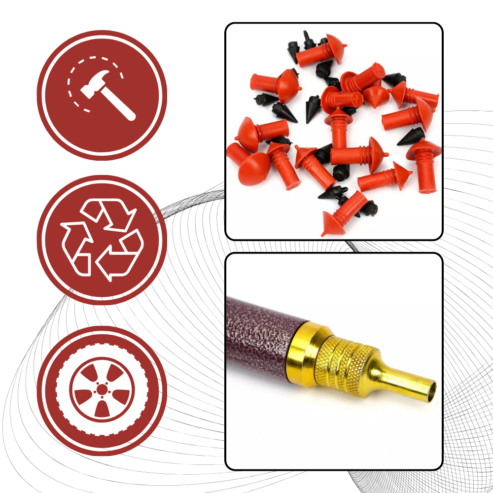 Kit de réparation automatique et universel de crevaisons de pneus - Ozerty