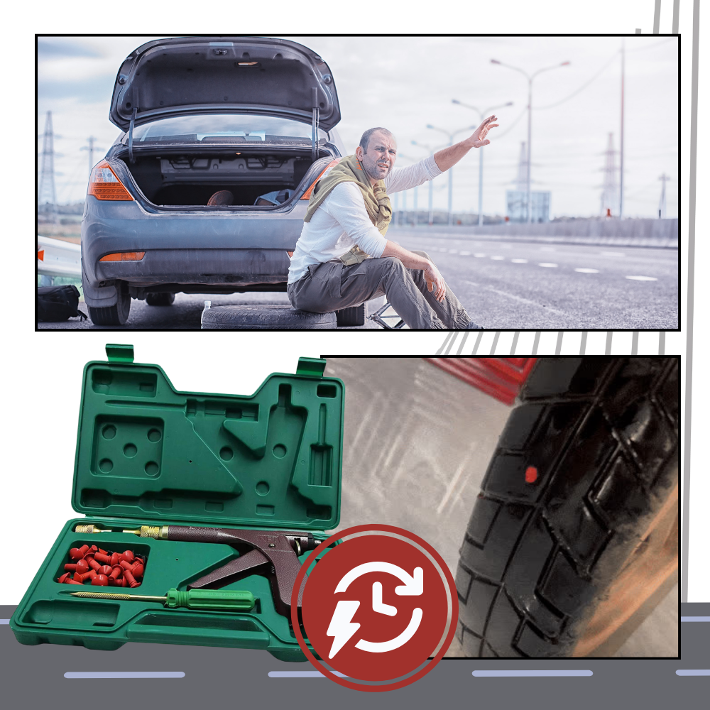 Kit de réparation automatique et universel de crevaisons de pneus - Ozerty