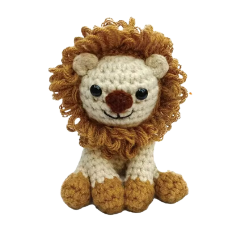 Kits de Crochet Créatifs d'Animaux pour débutants -Lion Marron - Ozerty