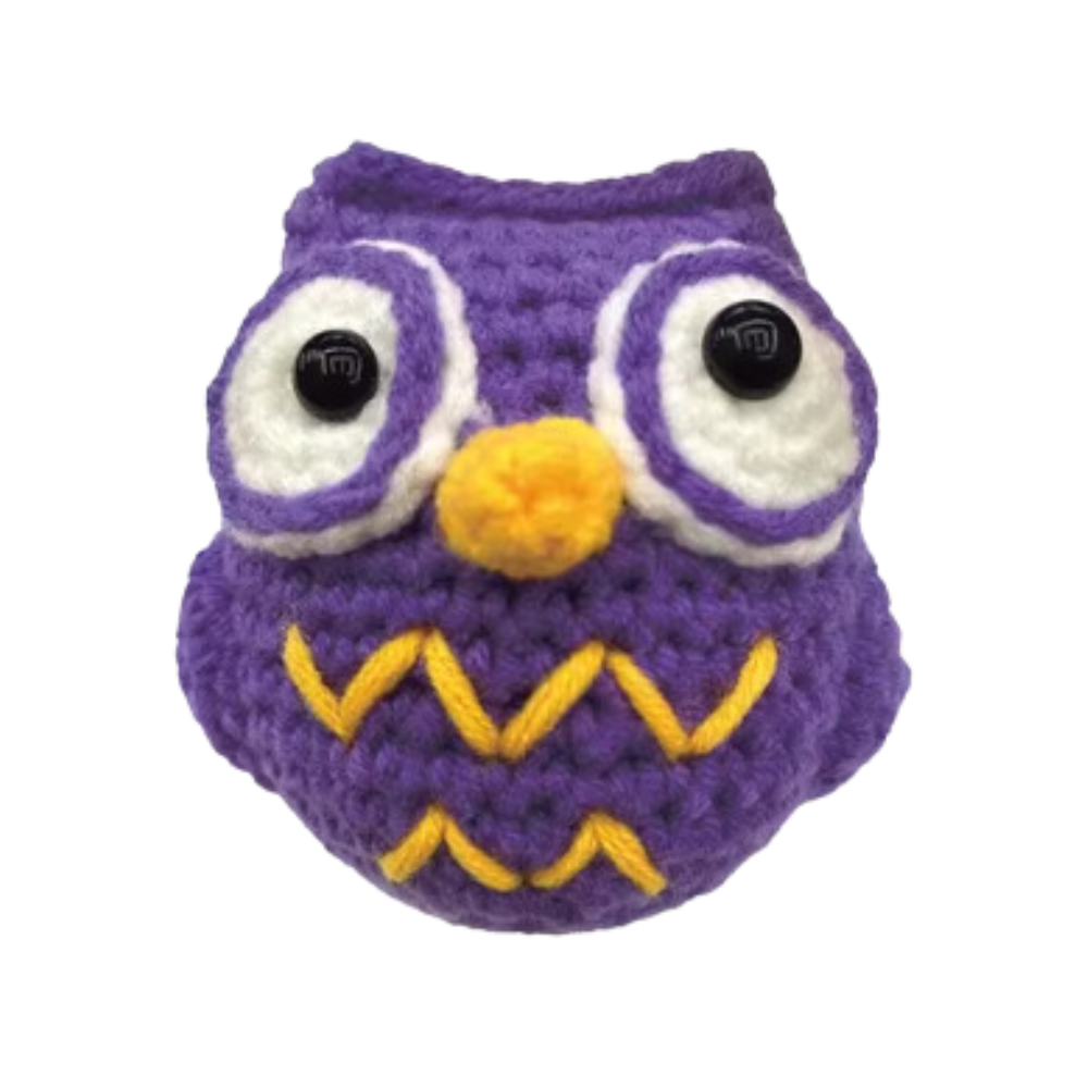 Kits de Crochet Créatifs d'Animaux pour débutants -Hibou violet - Ozerty