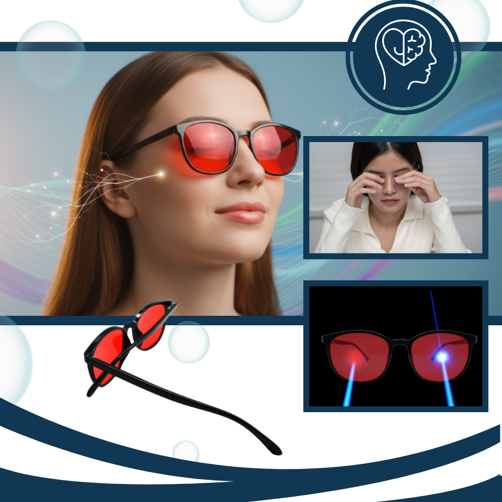 Lunettes rouges anti-fatigue à filtre bleu - Ozerty