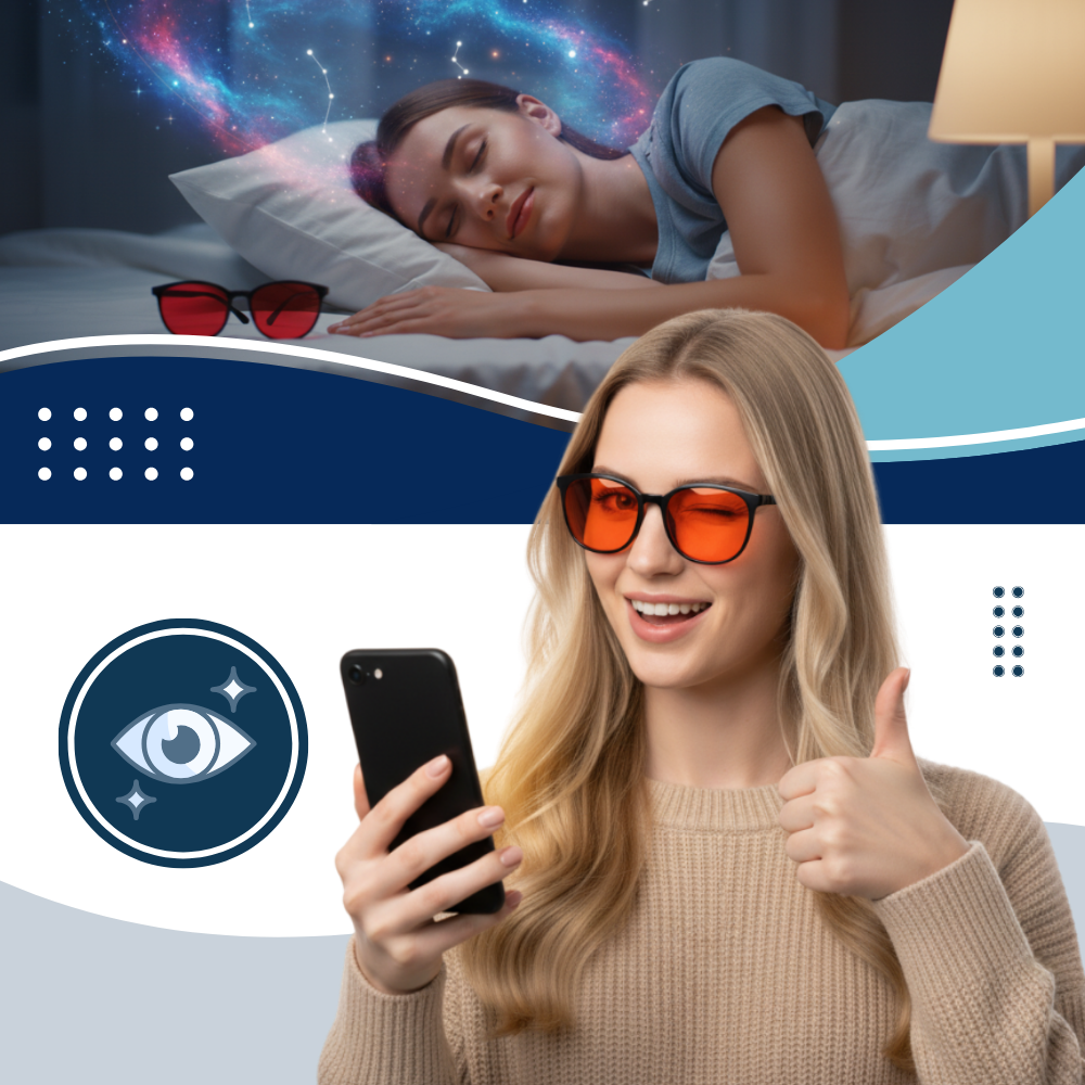 Lunettes rouges anti-fatigue à filtre bleu - Ozerty