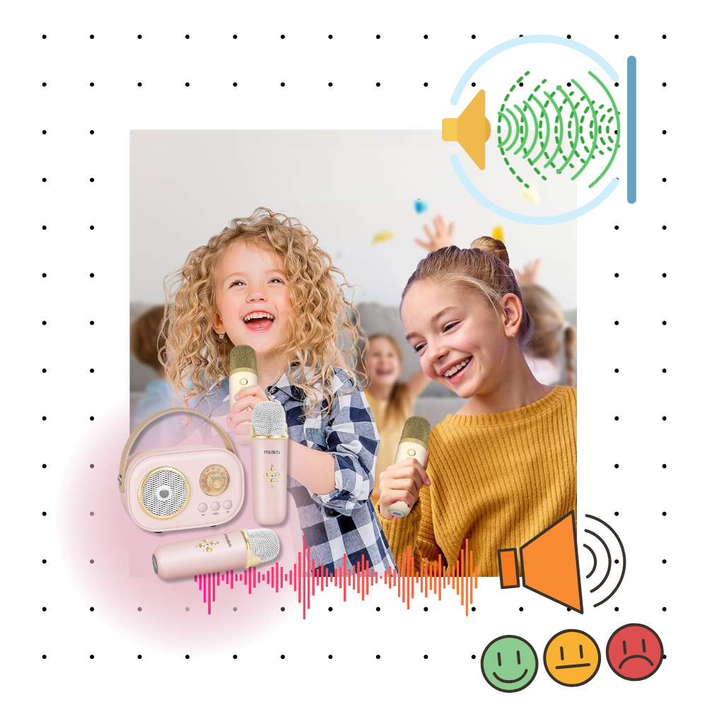 Mini Karaoké Bluetooth à double micro pour enfants - Ozerty