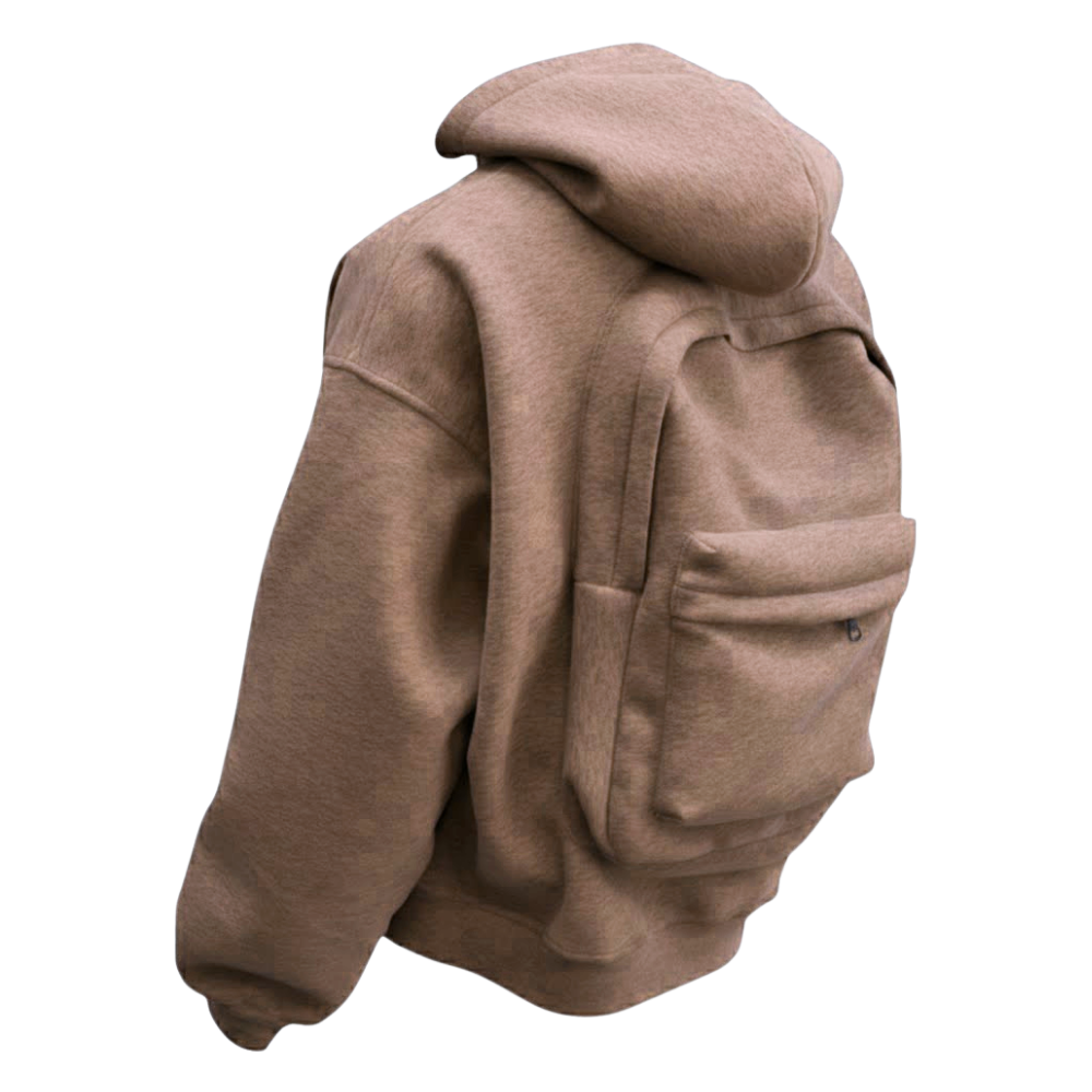 Sweat à capuche avec sac à dos intégré -Café - Ozerty