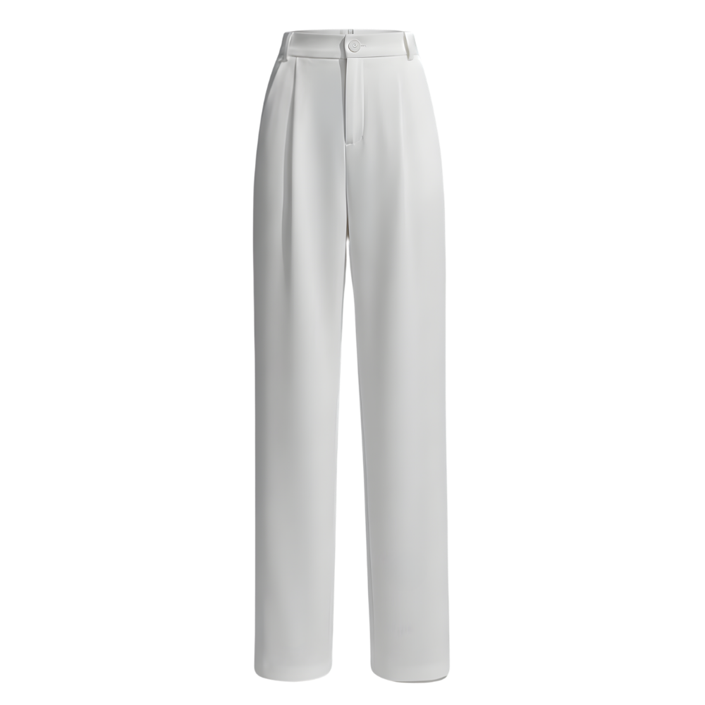 Pantalon chic à coupe large -Blanc standard - Ozerty