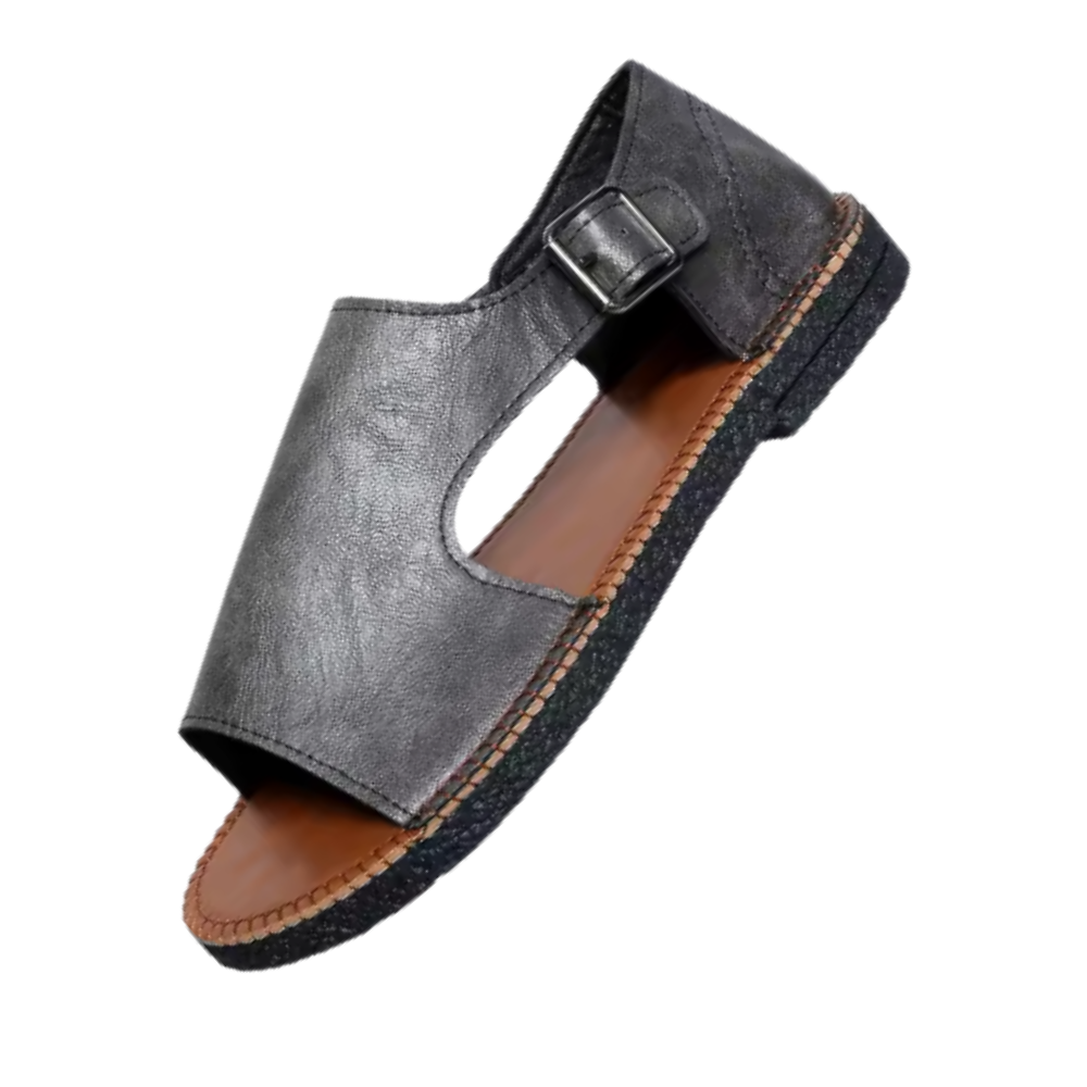 Sandales orthopédiques vintage chic -Gris - Ozerty