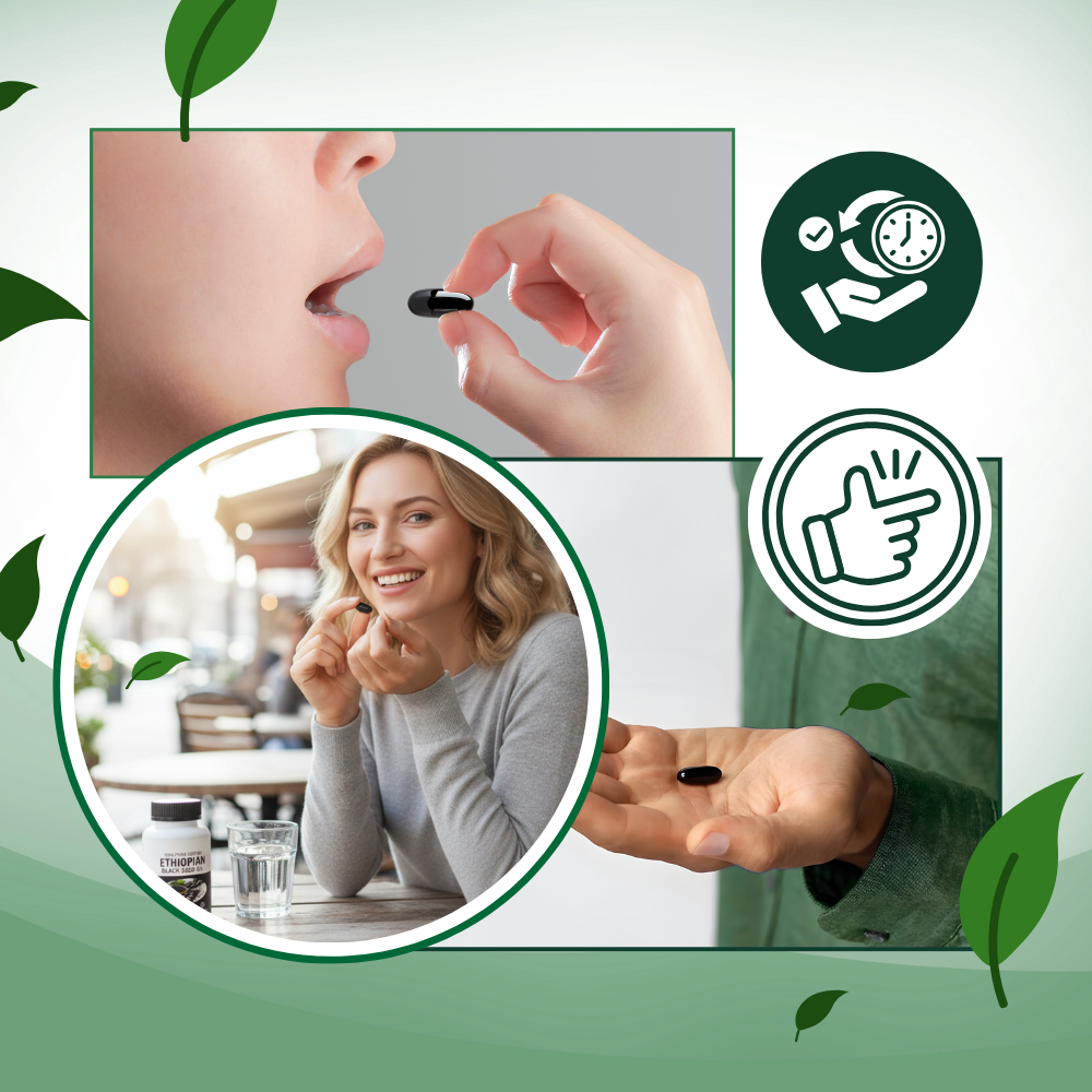 Capsules d'huile de graines de Nigelle pressées à froid - Ozerty