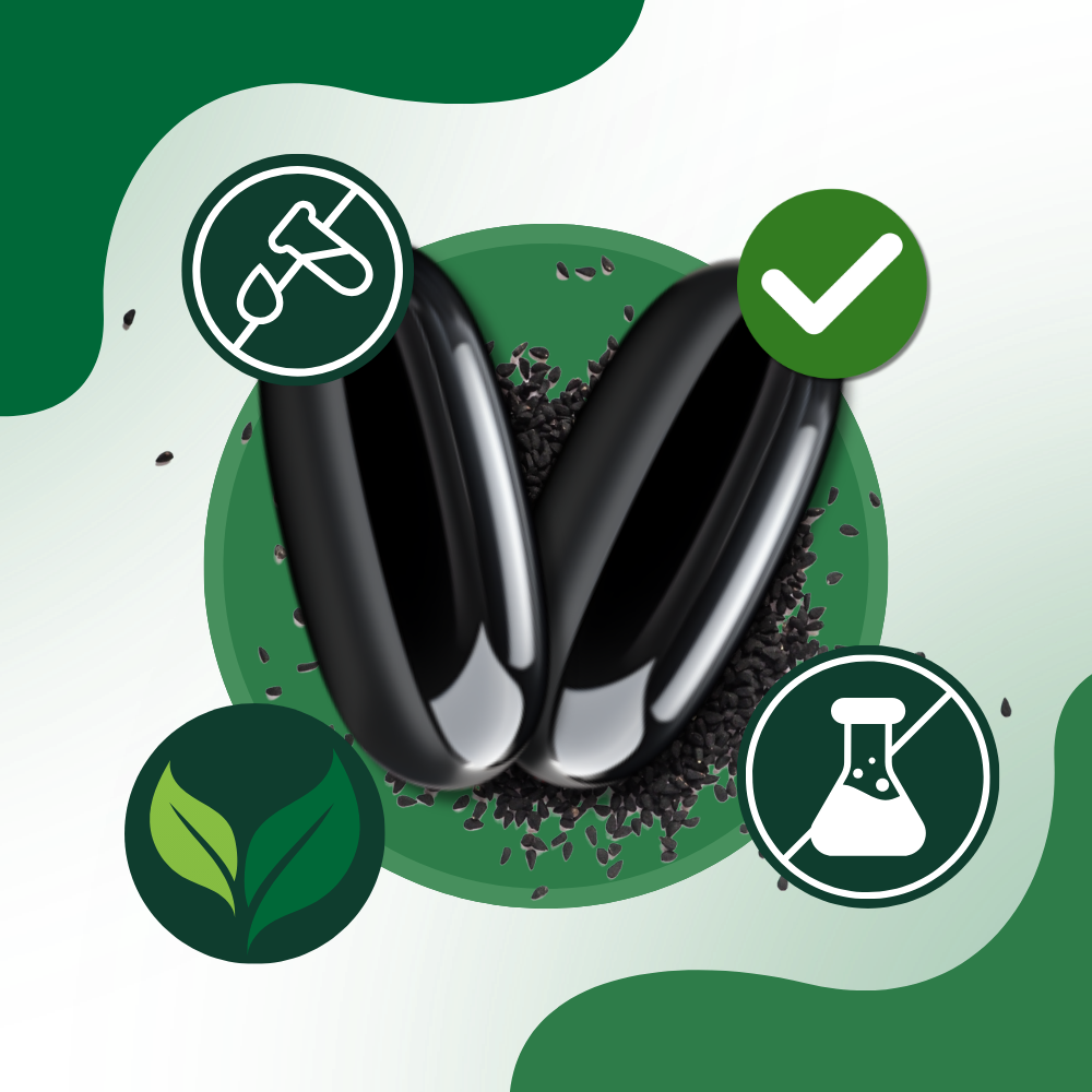 Capsules d'huile de graines de Nigelle pressées à froid - Ozerty