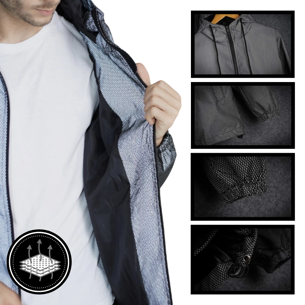 Veste coupe-vent à capuche effet iridescent - Ozerty