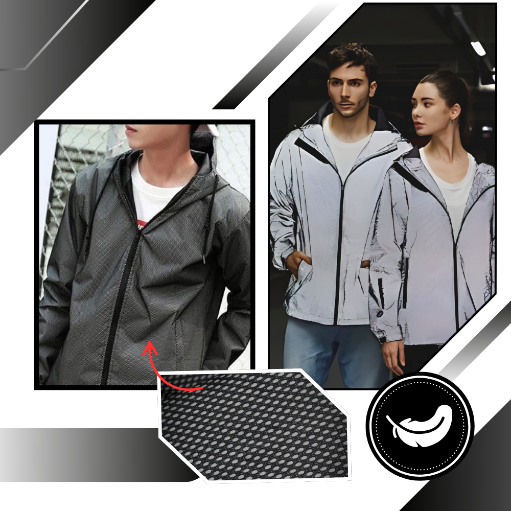 Veste coupe-vent à capuche effet iridescent - Ozerty