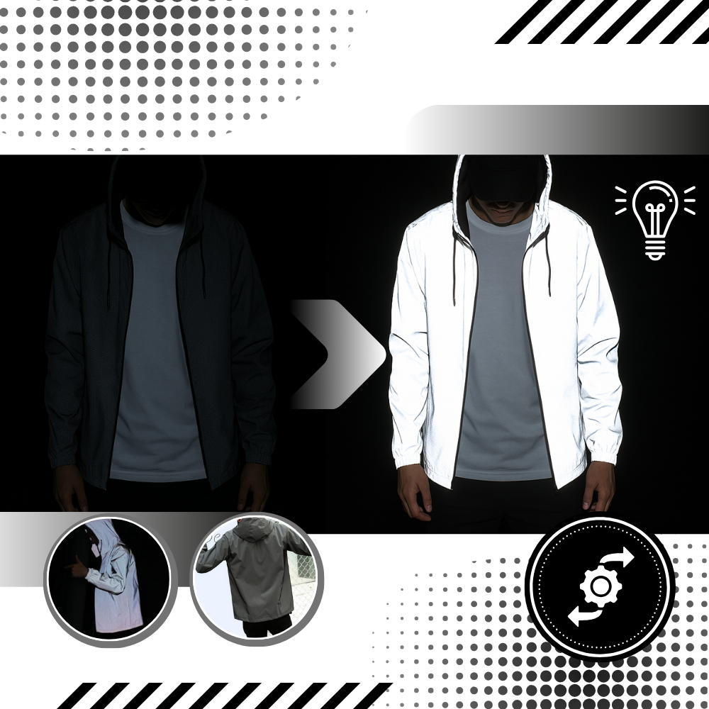 Veste coupe-vent à capuche effet iridescent - Ozerty