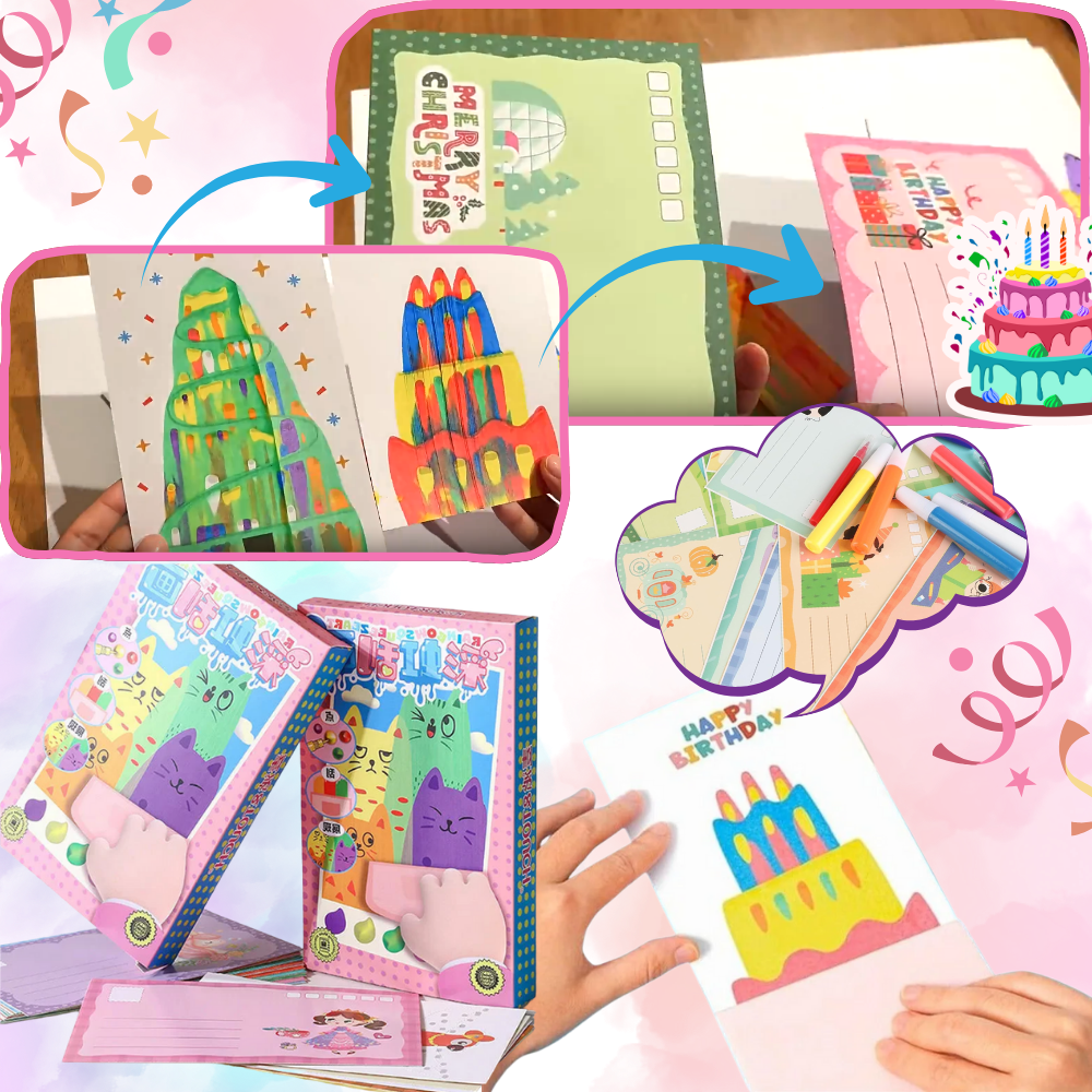 Kit peinture à pois et raclette pour enfants - Ozerty