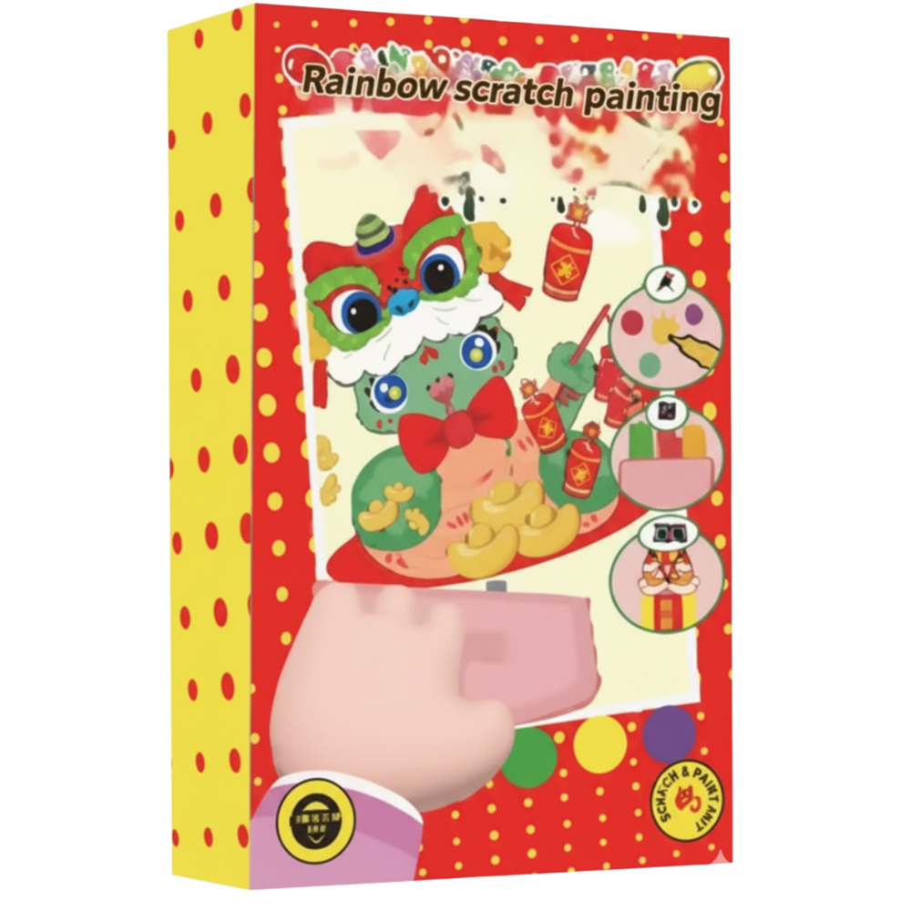 Kit peinture à pois et raclette pour enfants -Rouge - Ozerty