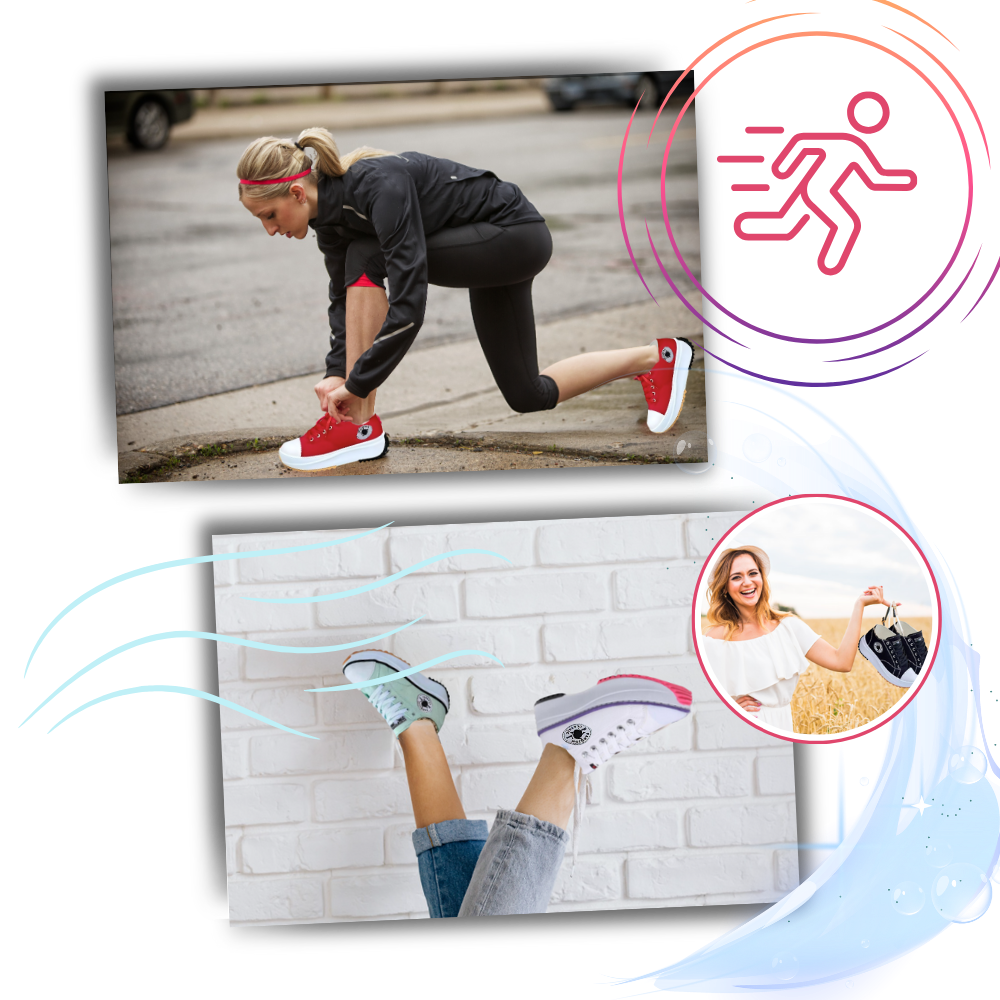 Sneakers anti-dérapantes en toile confortablement surélevées
- Ozerty