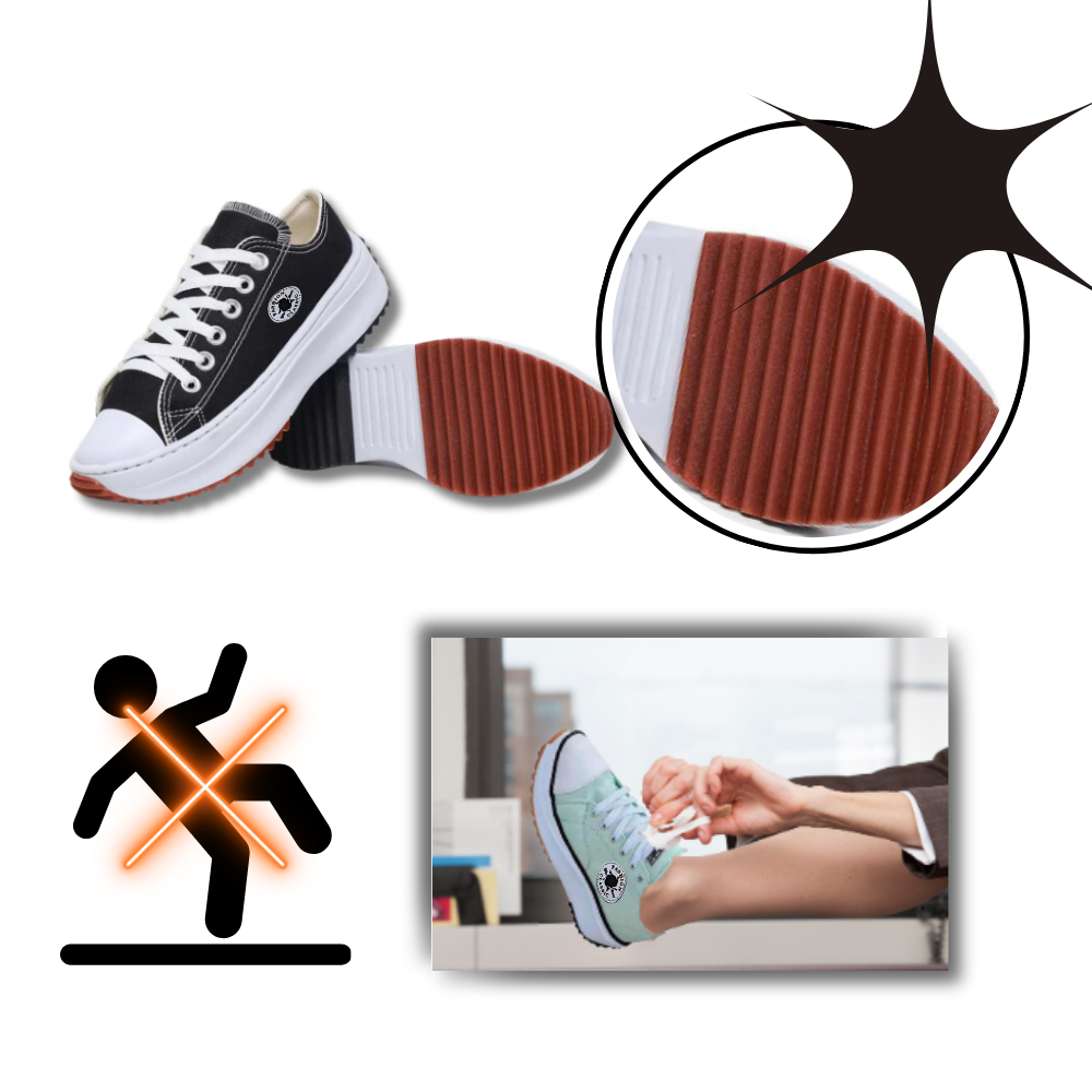 Sneakers anti-dérapantes en toile confortablement surélevées
- Ozerty