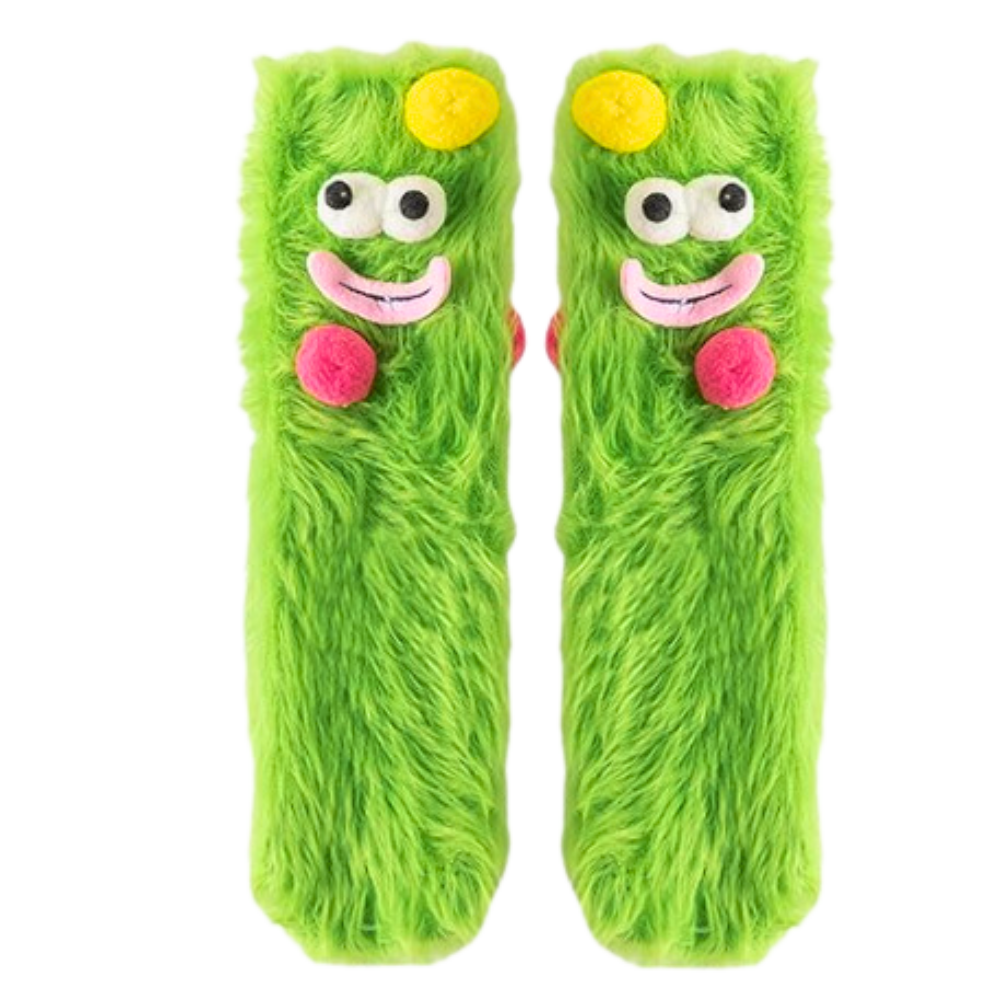 Chaussettes Funky en velours corail -Vert - Ozerty