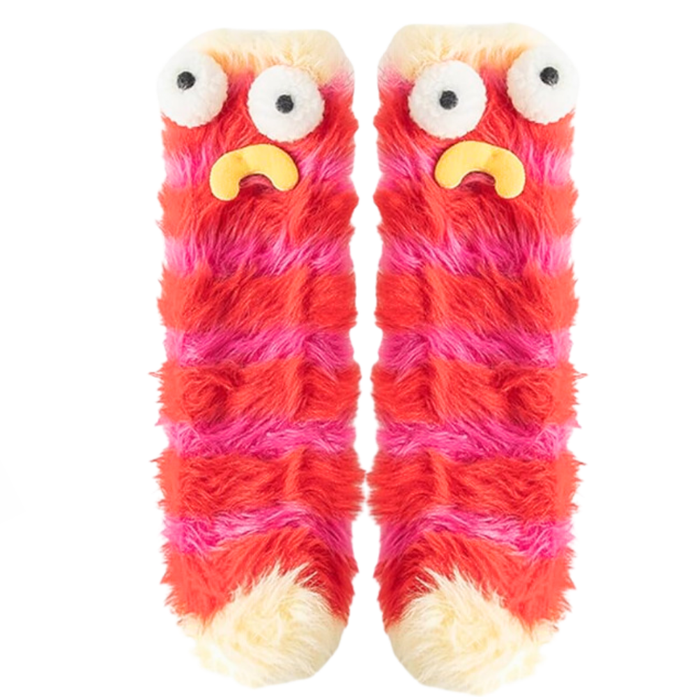 Chaussettes Funky en velours corail -Rouge - Ozerty