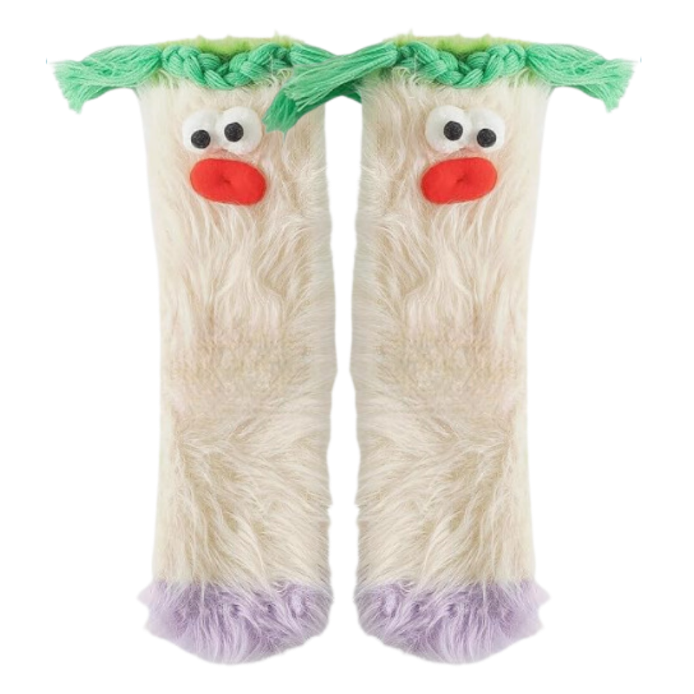 Chaussettes Funky en velours corail -Blanc - Ozerty