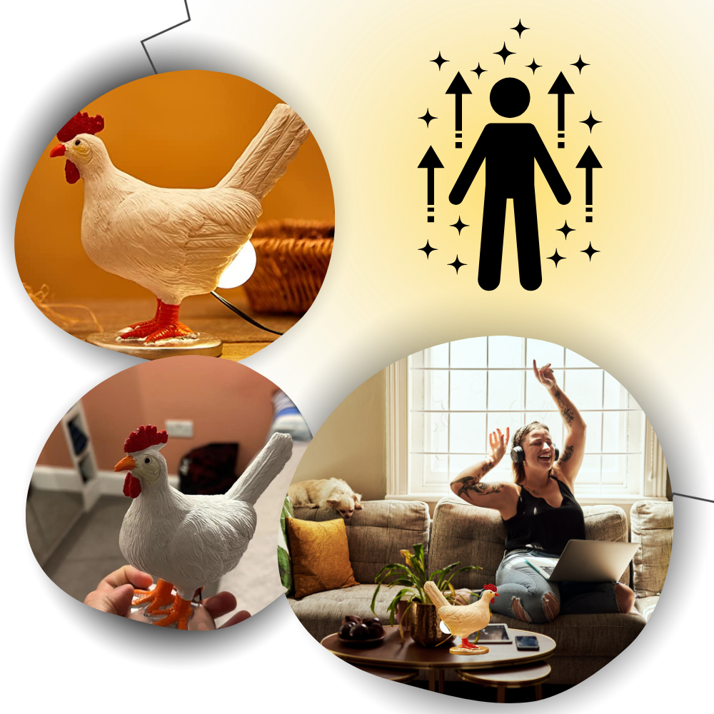 Lampe douce en forme de poule
- Ozerty