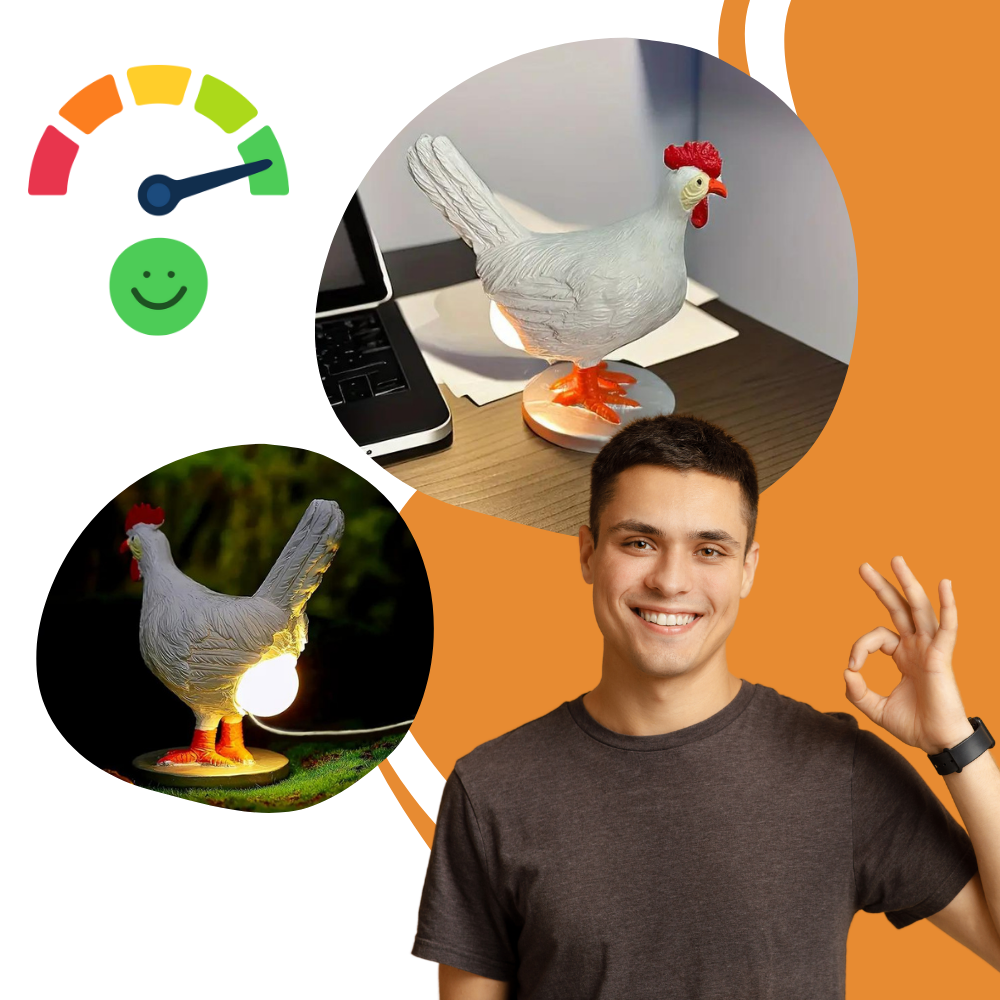 Lampe douce en forme de poule
- Ozerty