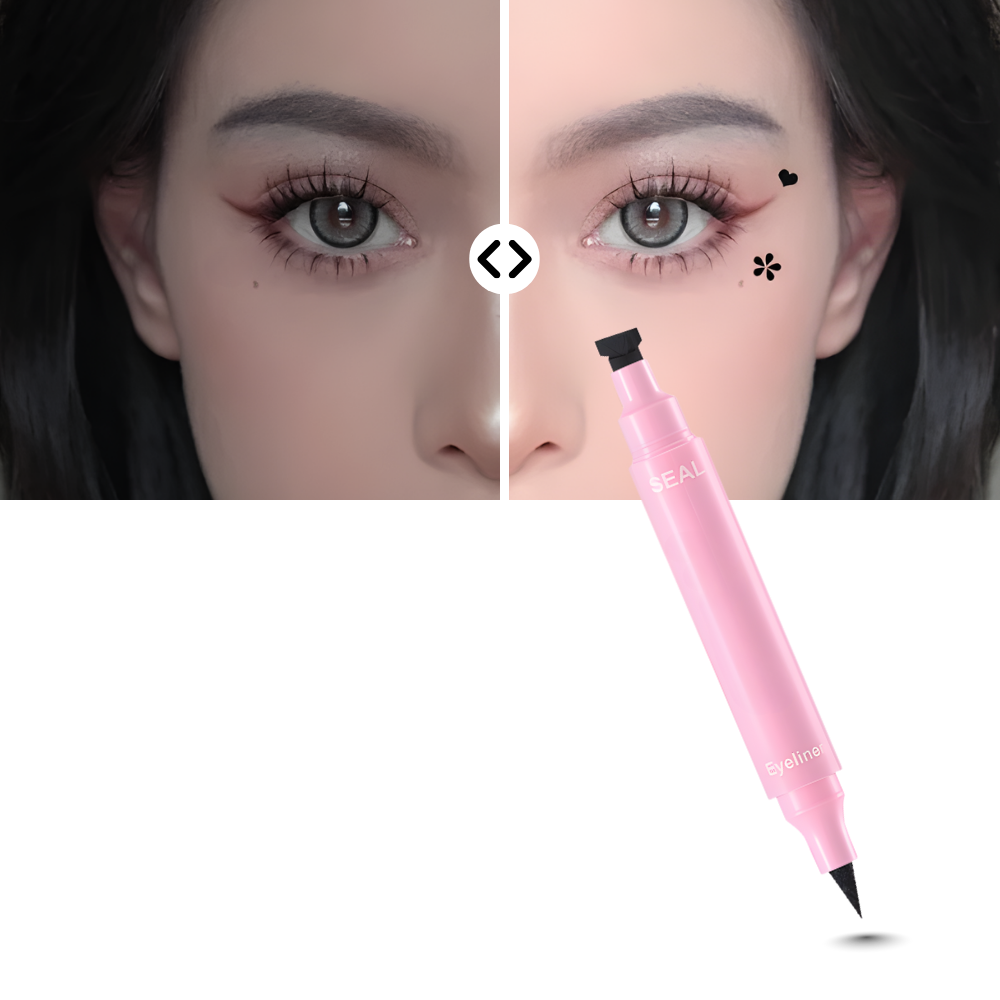 Eyeliner double têtes avec tampons de motifs - Ozerty
