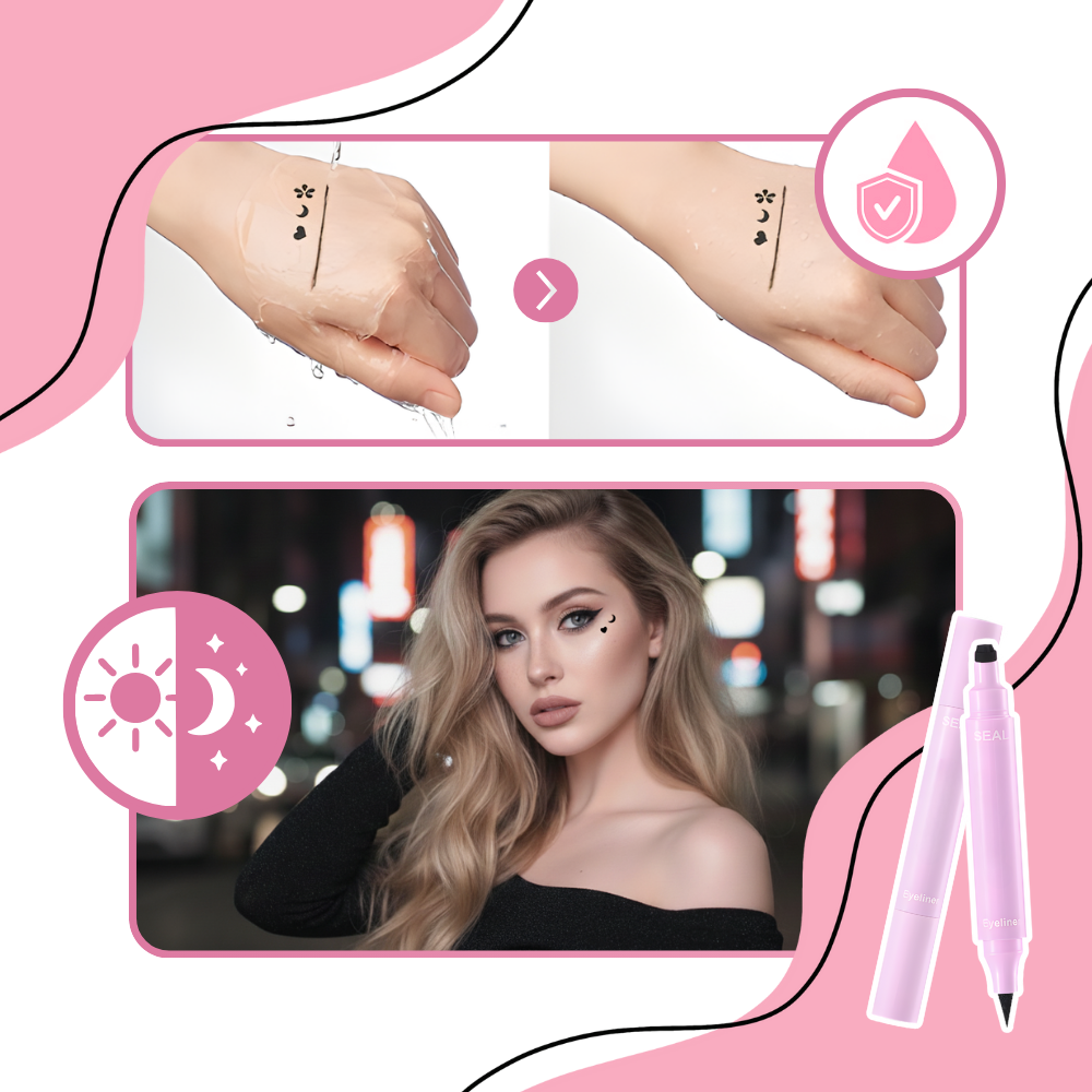 Eyeliner double têtes avec tampons de motifs - Ozerty