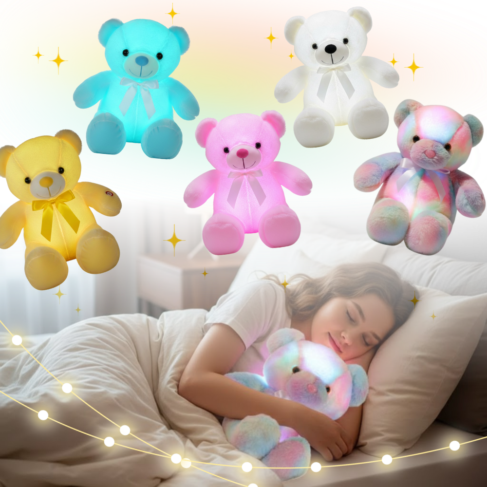 Peluche lumineuse LED en forme d'ourson - Ozerty